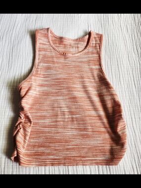 Aerie Rouchy Rib Tank Top Saturn Peach